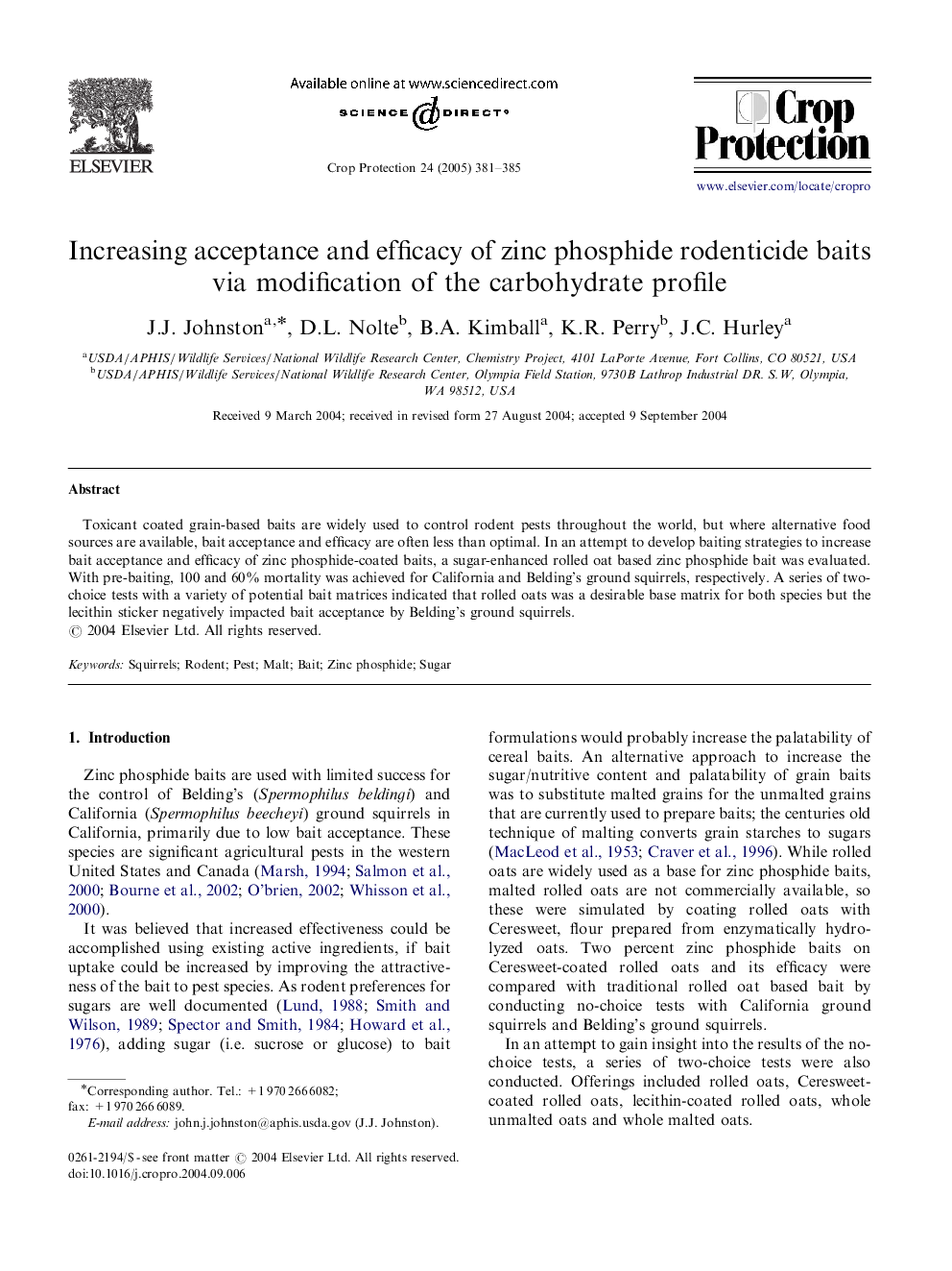 Increasing acceptance and efficacy of zinc phosphide rodenticide baits via modification of the carbohydrate profile