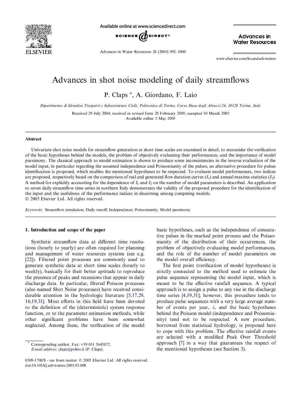 Advances in shot noise modeling of daily streamflows