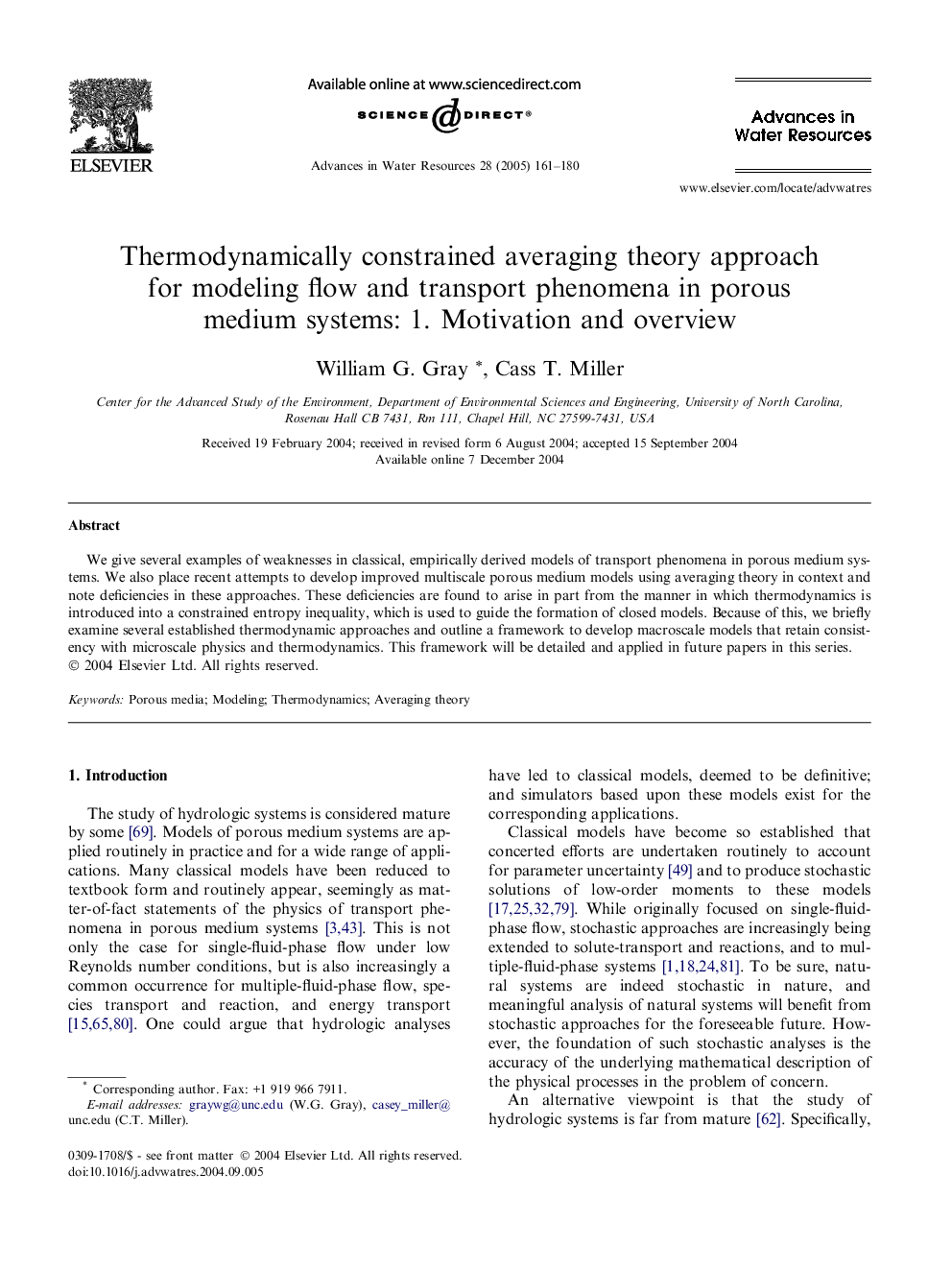 Thermodynamically constrained averaging theory approach for modeling flow and transport phenomena in porous medium systems: 1. Motivation and overview