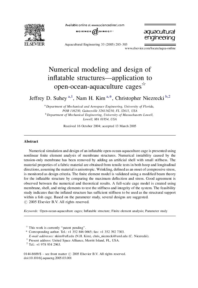 Numerical modeling and design of inflatable structures-application to open-ocean-aquaculture cages