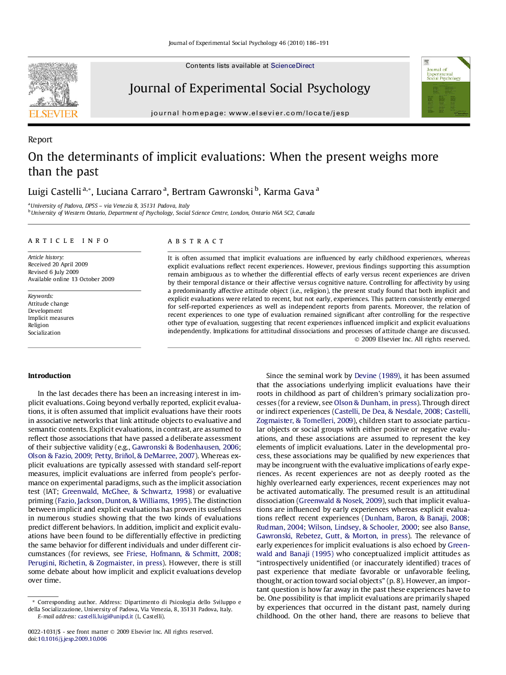 On the determinants of implicit evaluations: When the present weighs more than the past