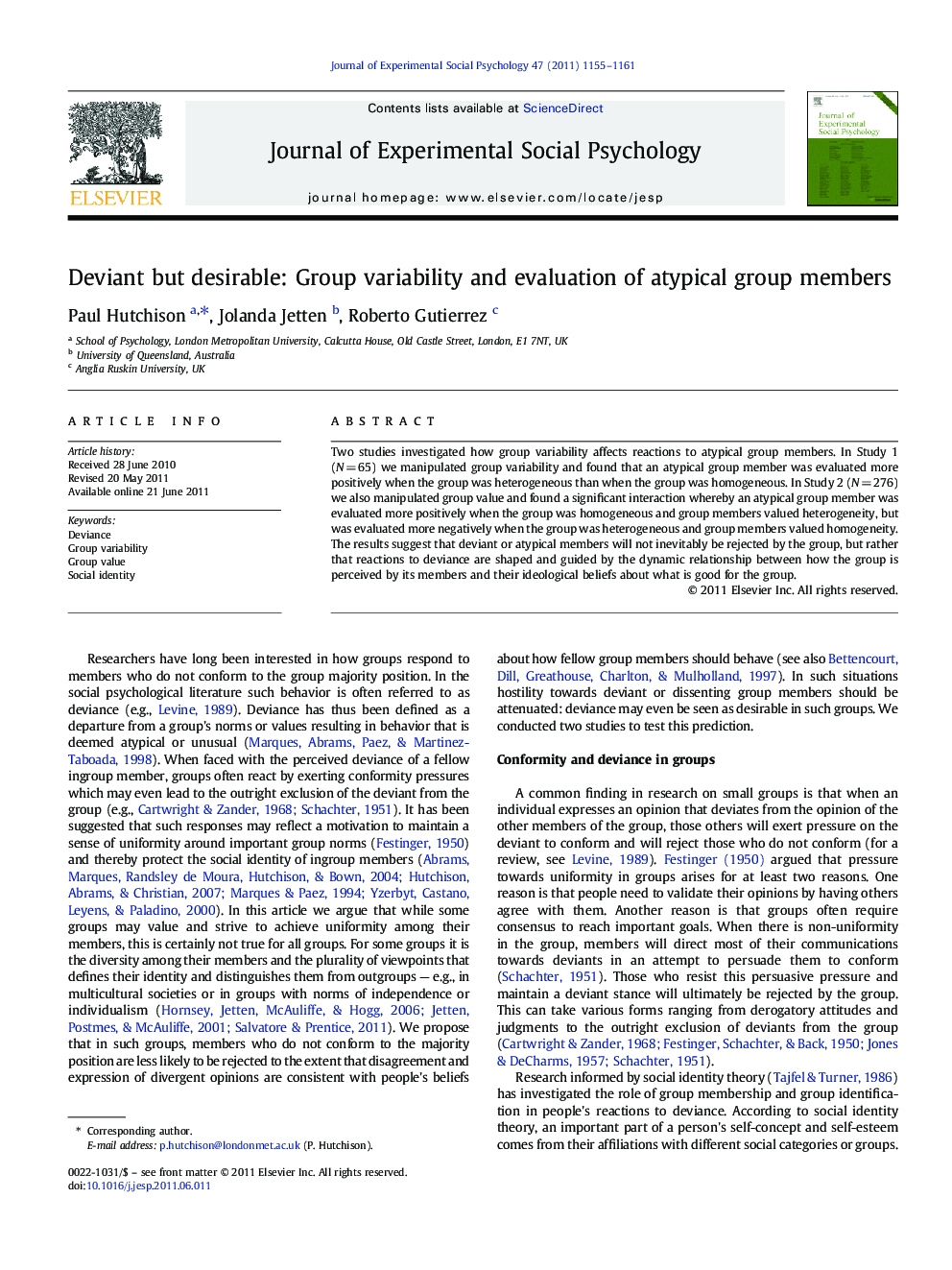 Deviant but desirable: Group variability and evaluation of atypical group members