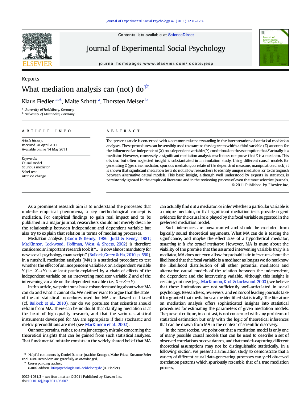 What mediation analysis can (not) do 