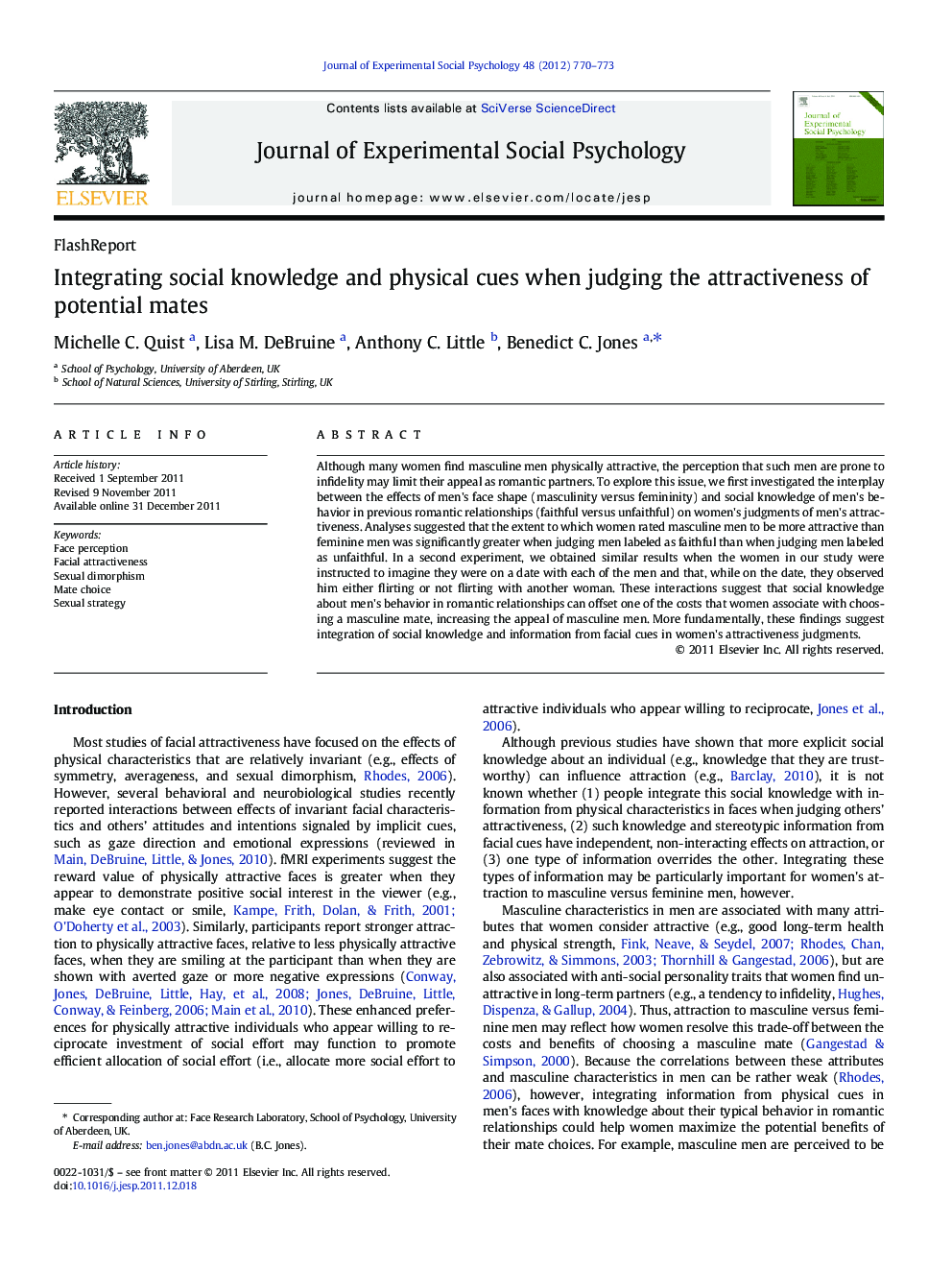 Integrating social knowledge and physical cues when judging the attractiveness of potential mates