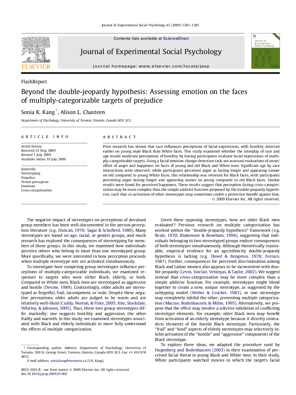 Beyond the double-jeopardy hypothesis: Assessing emotion on the faces of multiply-categorizable targets of prejudice