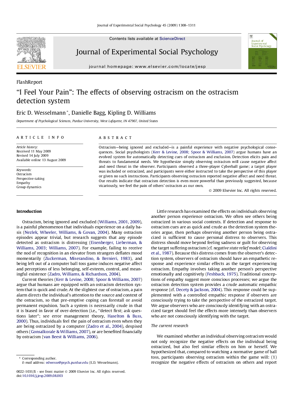 “I Feel Your Pain”: The effects of observing ostracism on the ostracism detection system