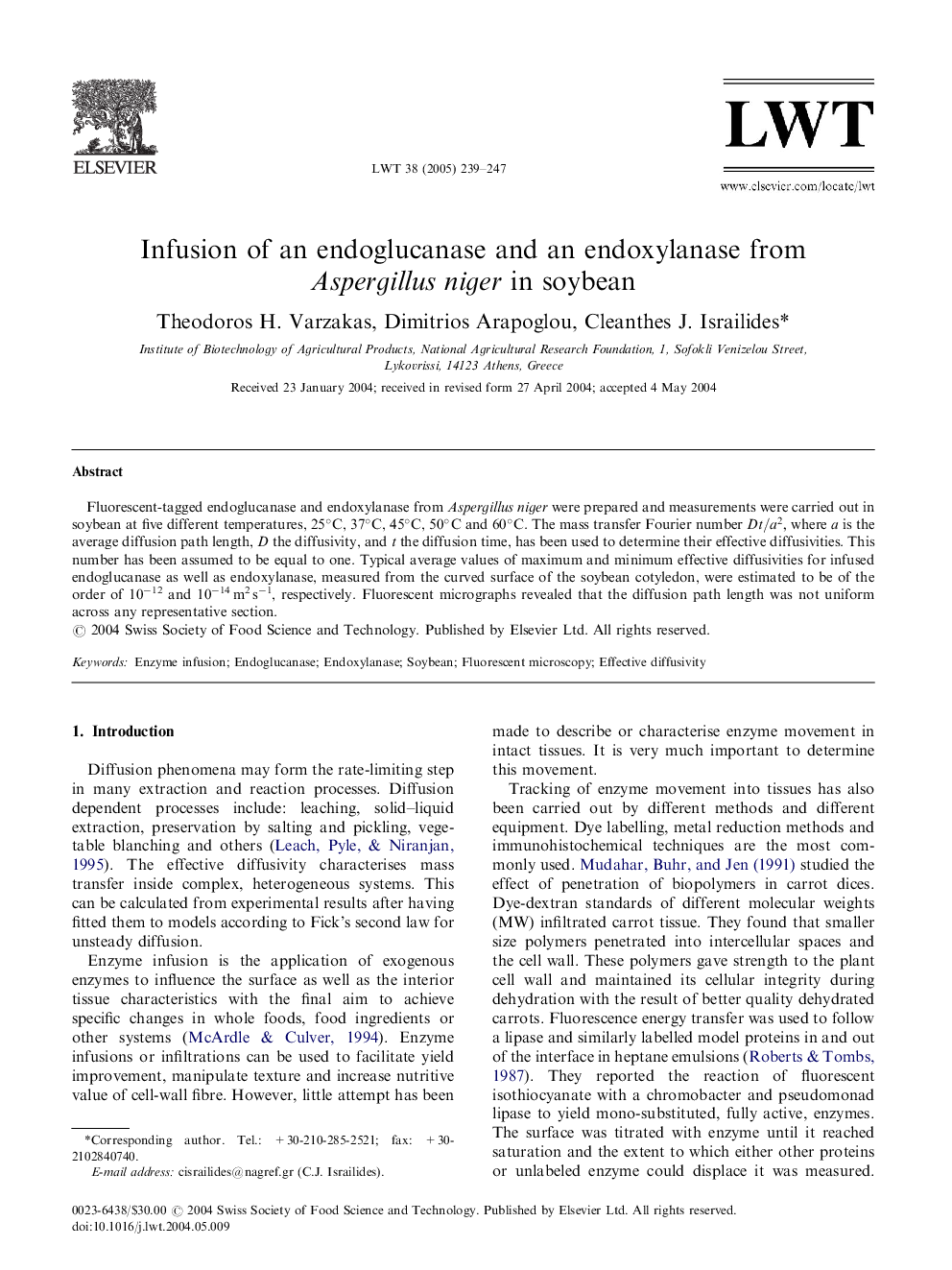 Infusion of an endoglucanase and an endoxylanase from Aspergillus niger in soybean