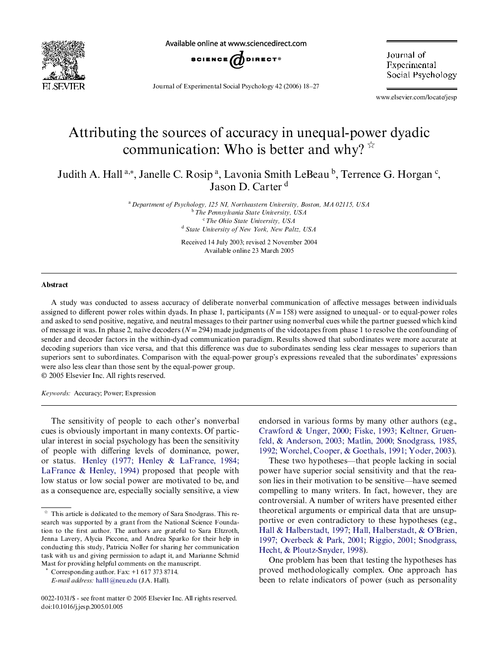 Attributing the sources of accuracy in unequal-power dyadic communication: Who is better and why? 