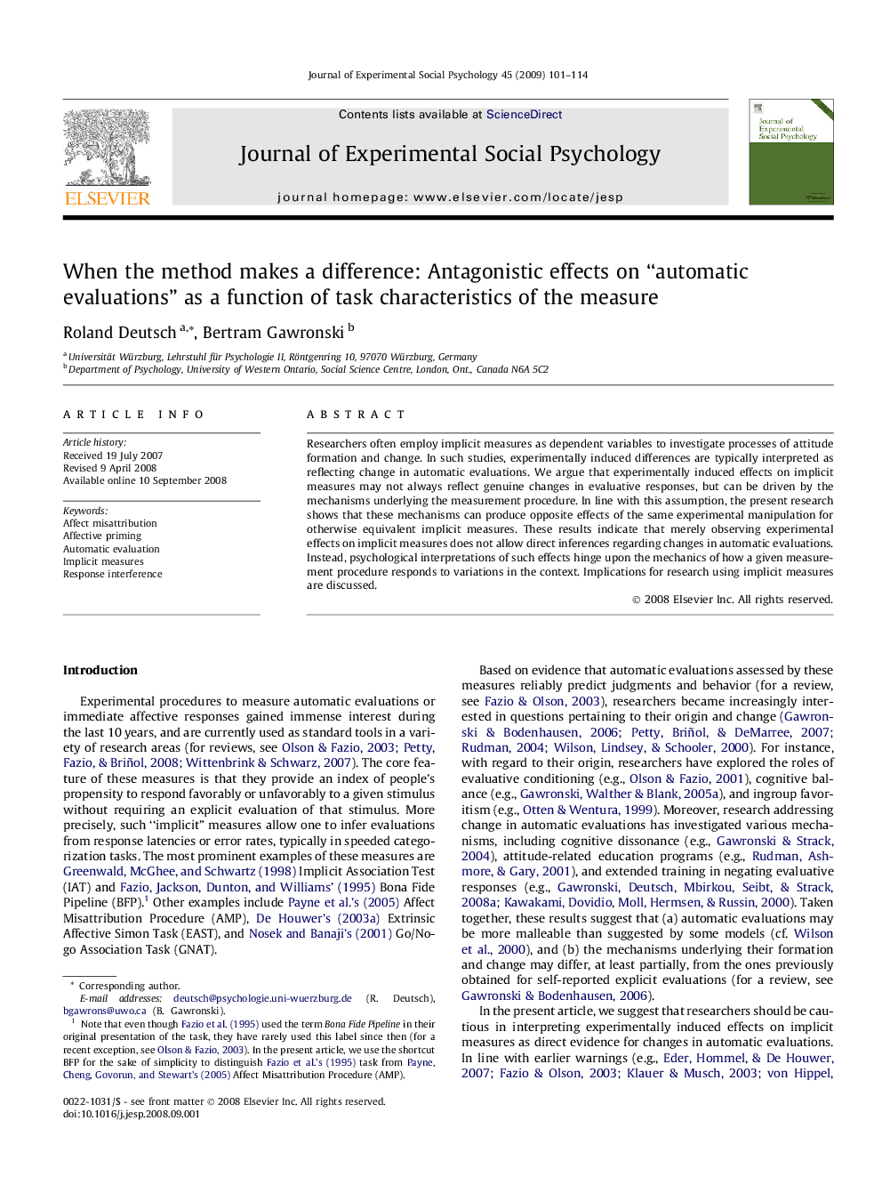 When the method makes a difference: Antagonistic effects on “automatic evaluations” as a function of task characteristics of the measure