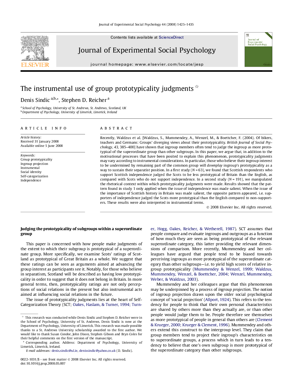 The instrumental use of group prototypicality judgments 