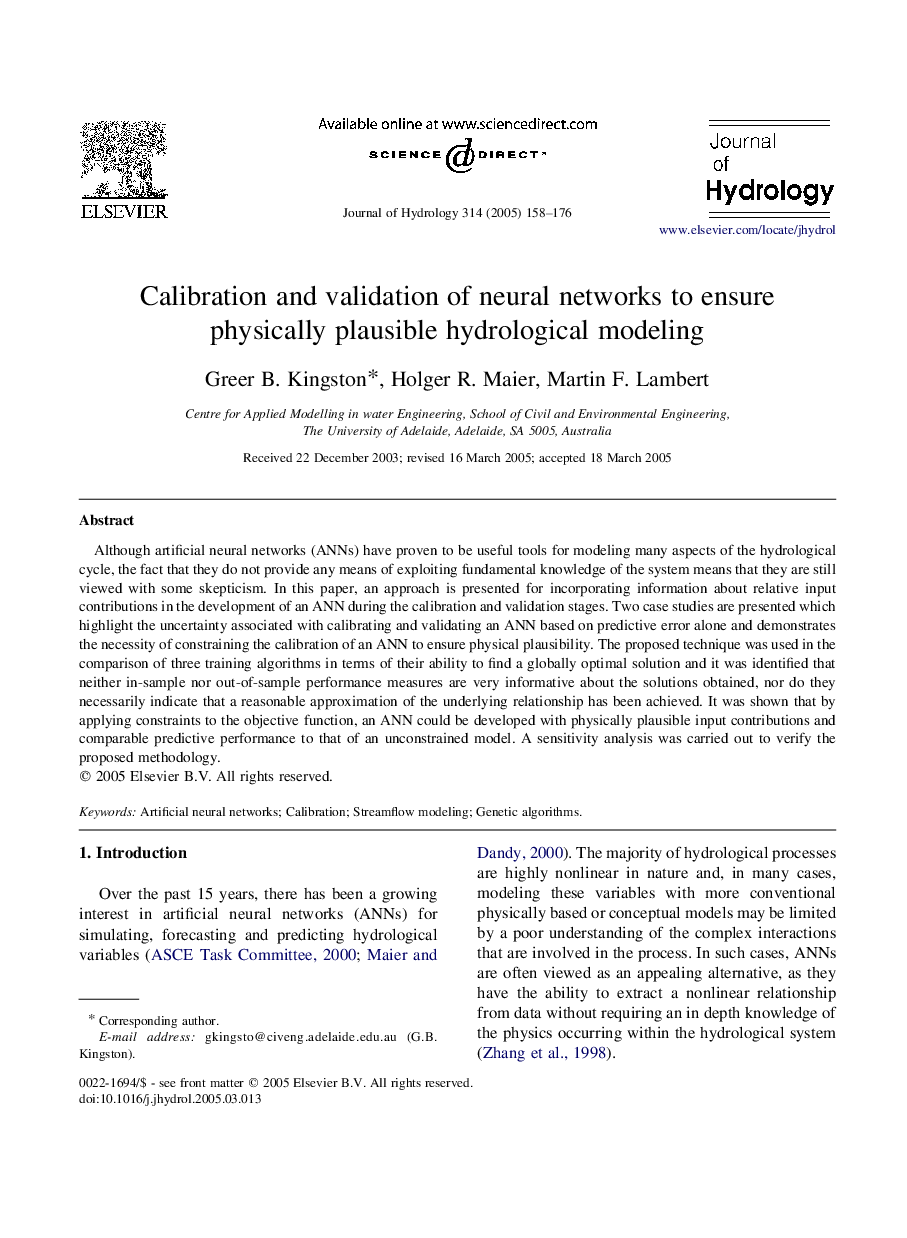 Calibration and validation of neural networks to ensure physically plausible hydrological modeling