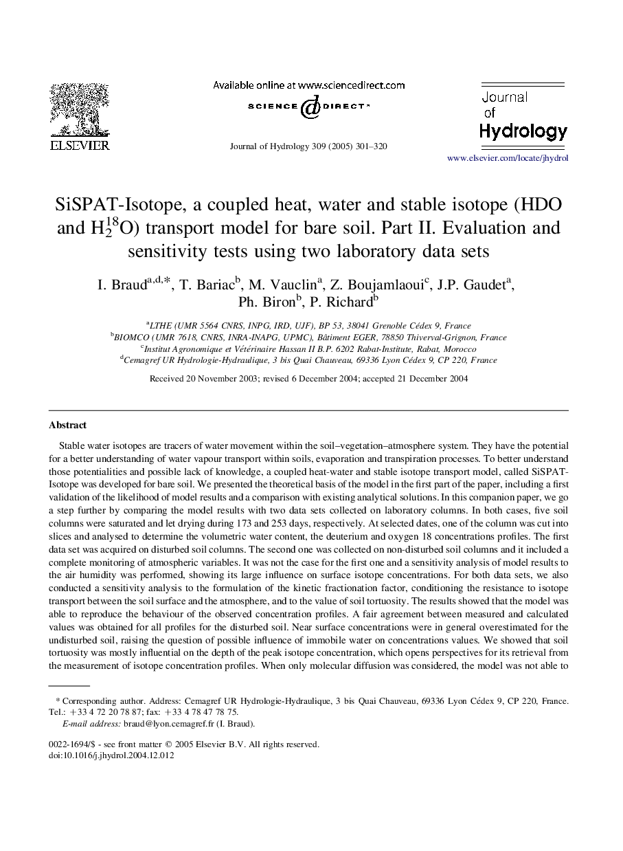 SiSPAT-Isotope, a coupled heat, water and stable isotope (HDO and H218O) transport model for bare soil. Part II. Evaluation and sensitivity tests using two laboratory data sets