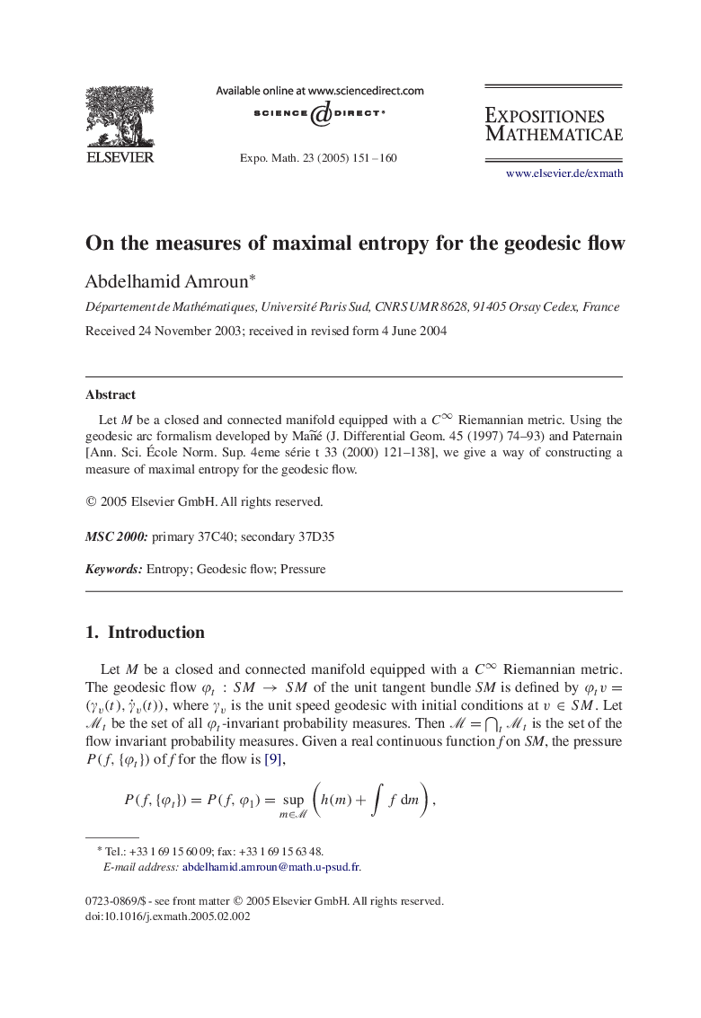 On the measures of maximal entropy for the geodesic flow