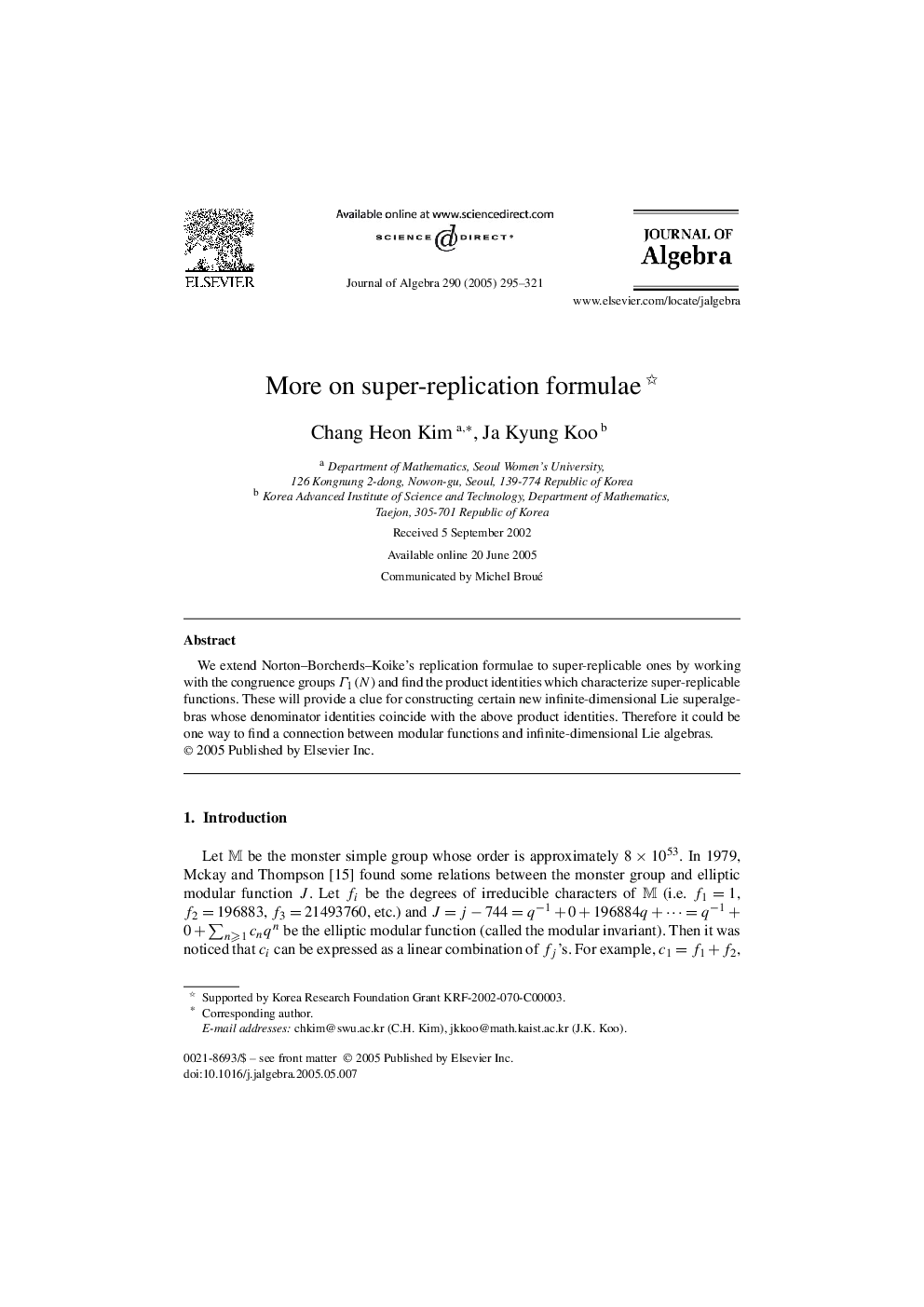 More on super-replication formulae