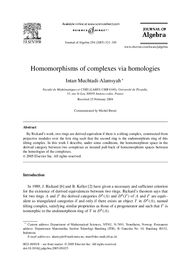 Homomorphisms of complexes via homologies