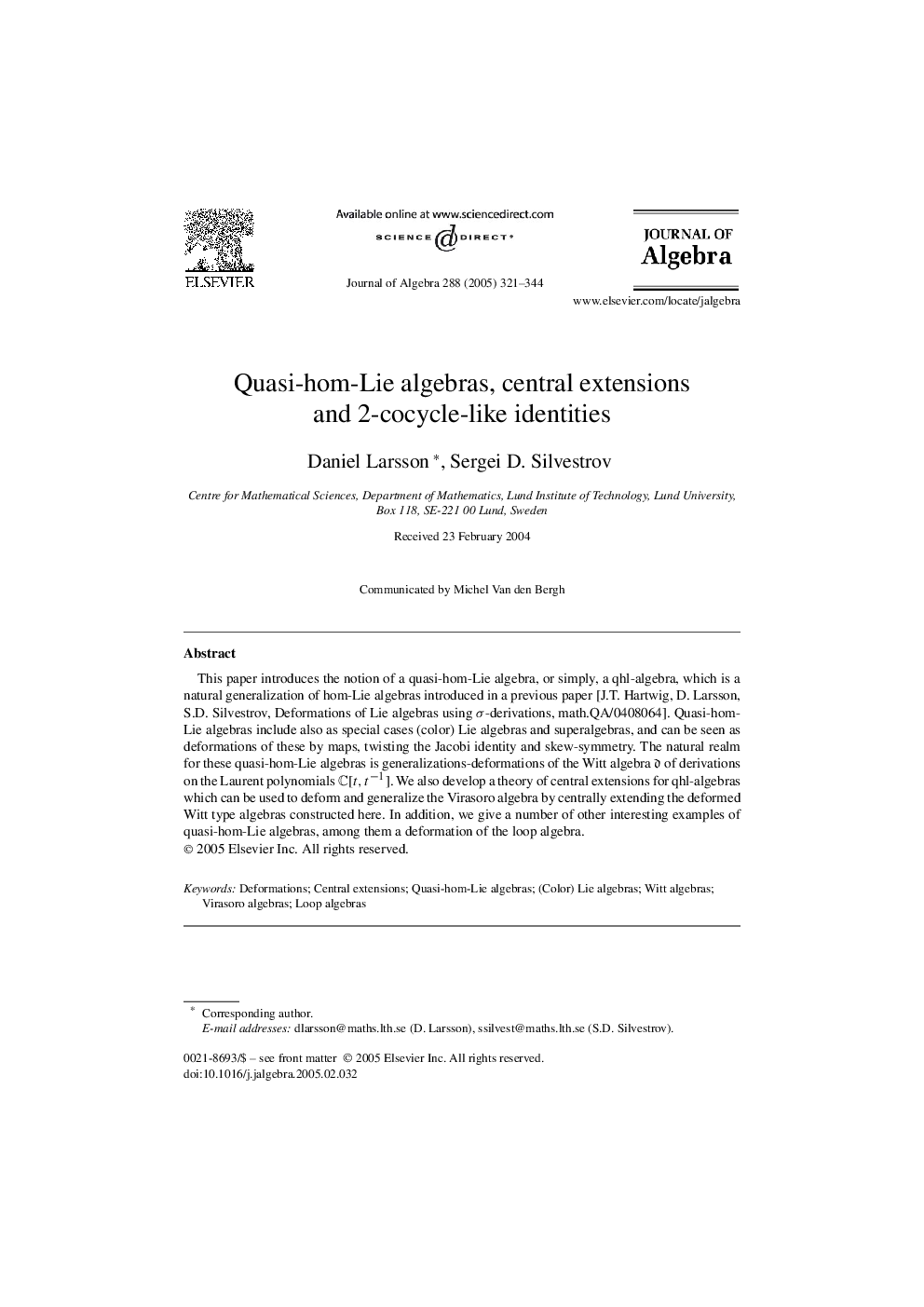 Quasi-hom-Lie algebras, central extensions and 2-cocycle-like identities