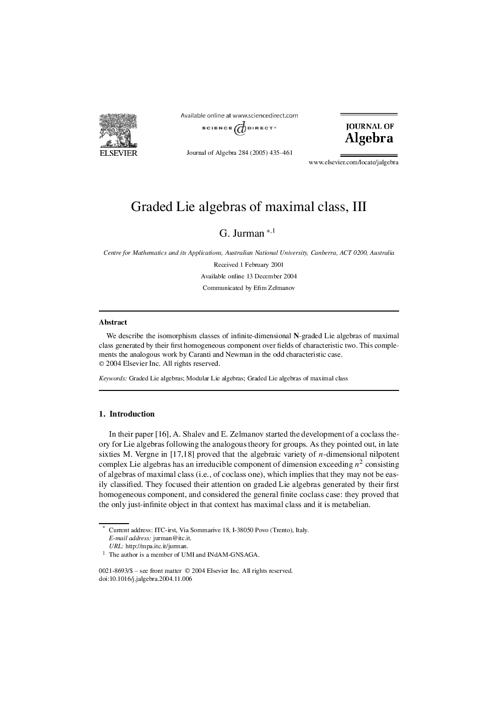 Graded Lie algebras of maximal class, III