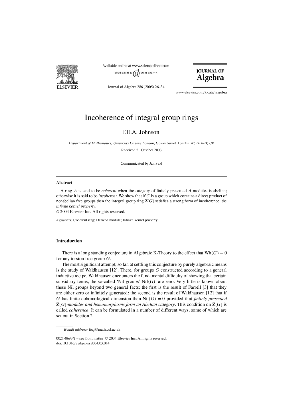 Incoherence of integral group rings