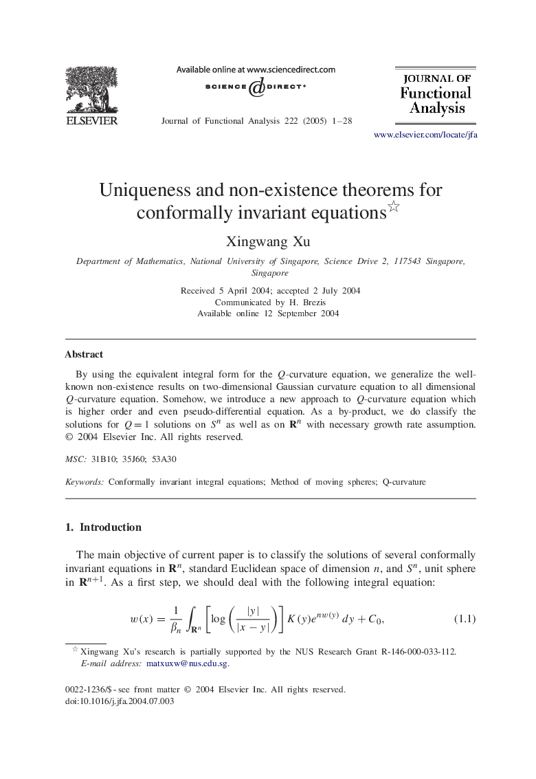 Uniqueness and non-existence theorems for conformally invariant equations