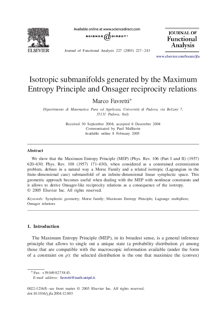 Isotropic submanifolds generated by the Maximum Entropy Principle and Onsager reciprocity relations