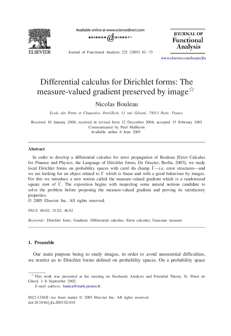 Differential calculus for Dirichlet forms: The measure-valued gradient preserved by image