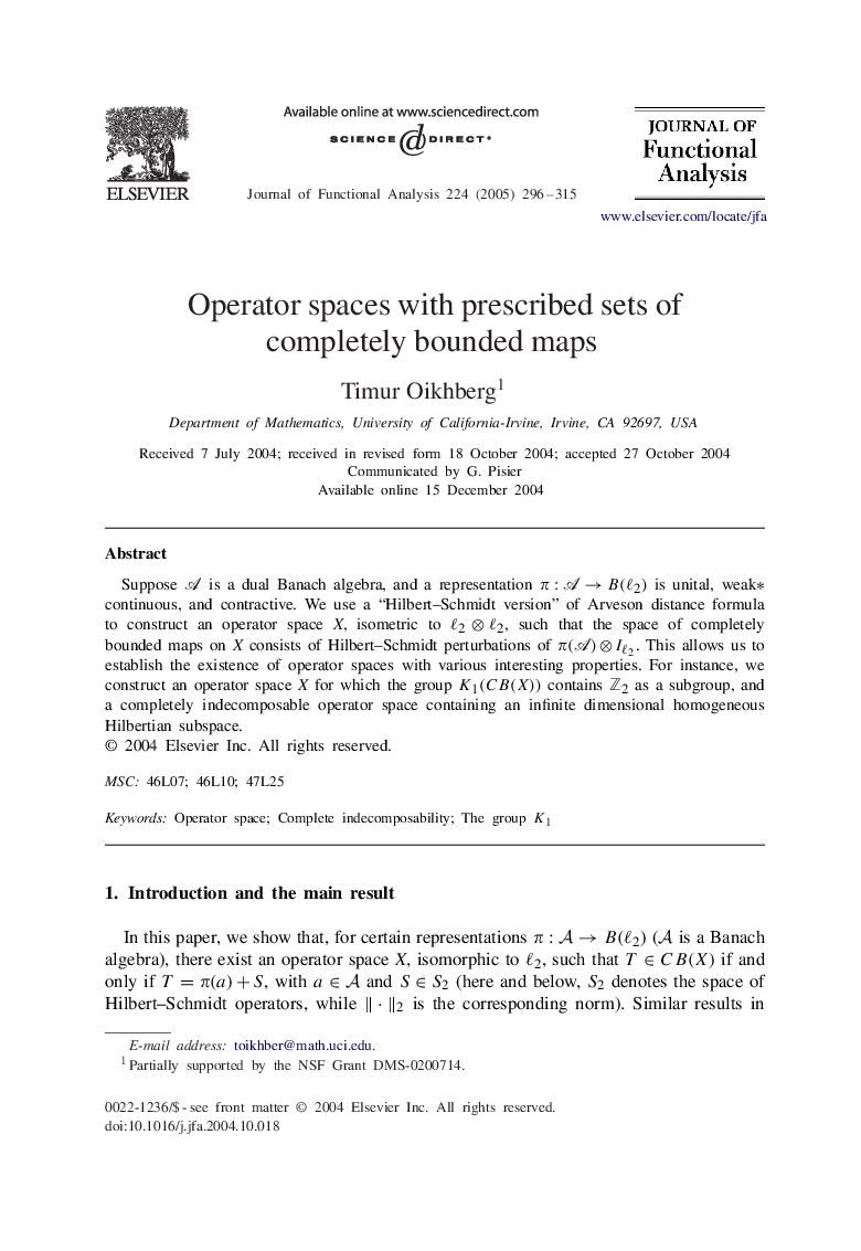 Operator spaces with prescribed sets of completely bounded maps