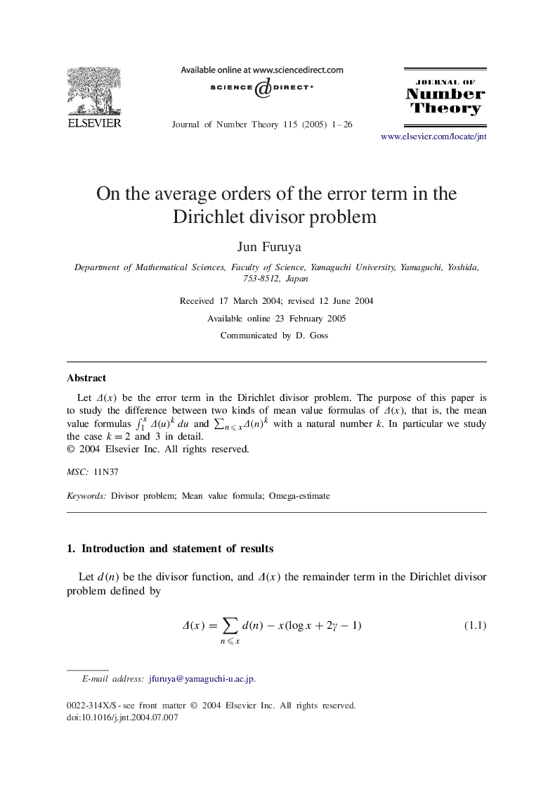 On the average orders of the error term in the Dirichlet divisor problem