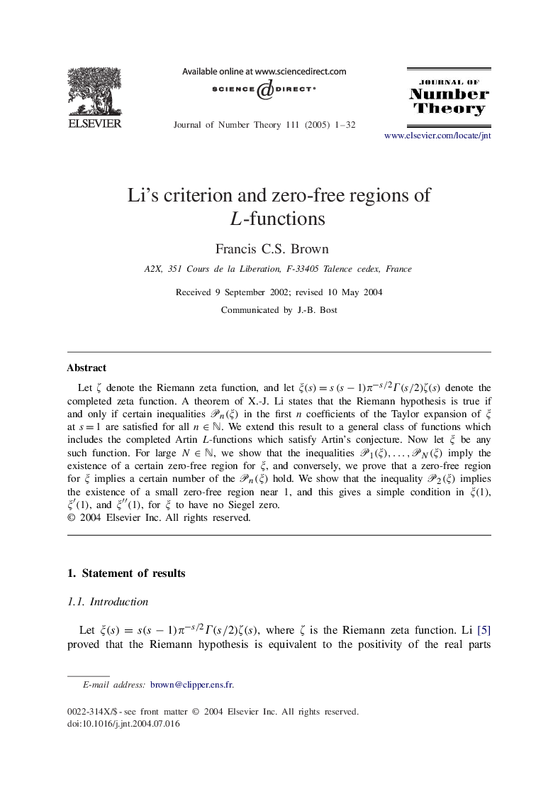 Li's criterion and zero-free regions of L-functions