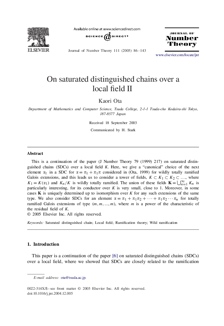 On saturated distinguished chains over a local field II