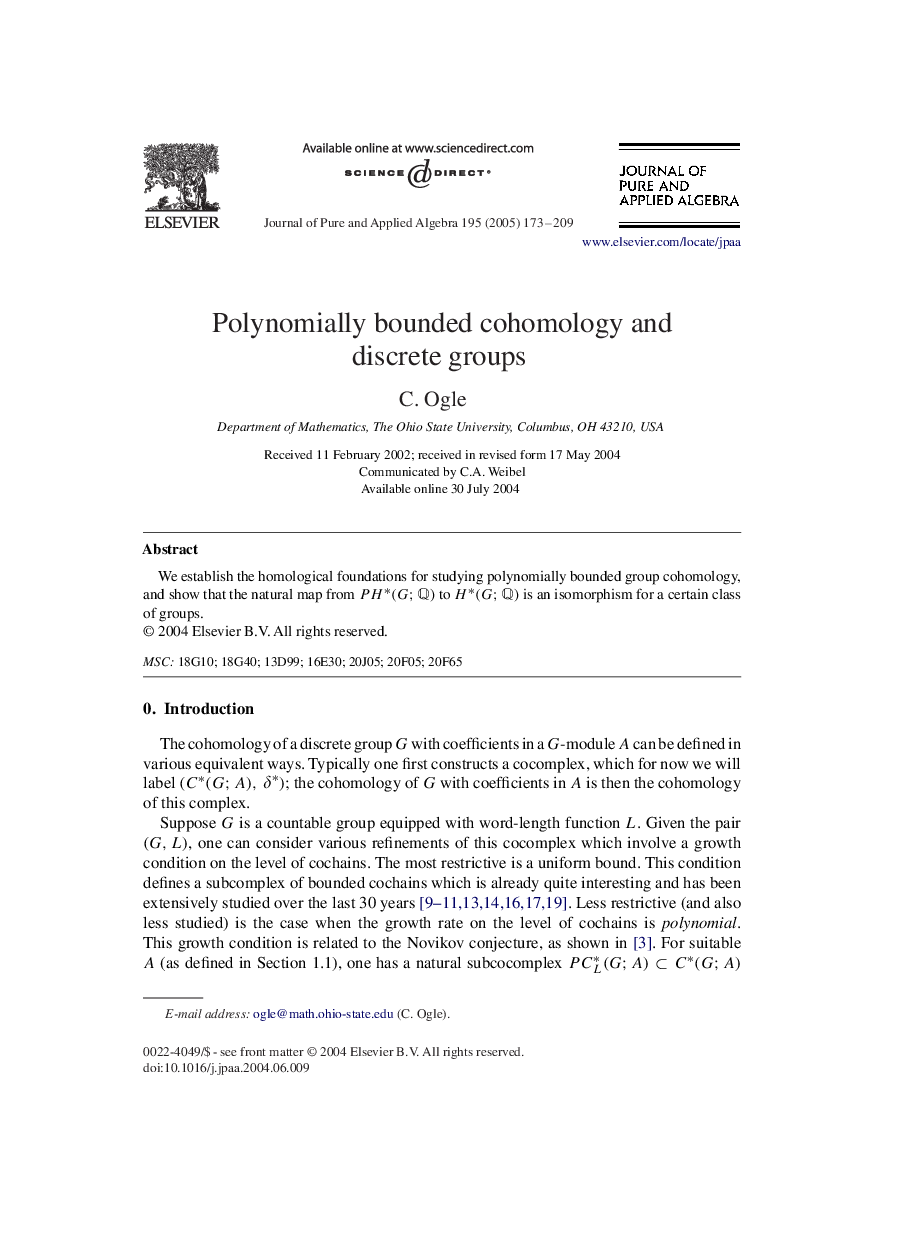 Polynomially bounded cohomology and discrete groups