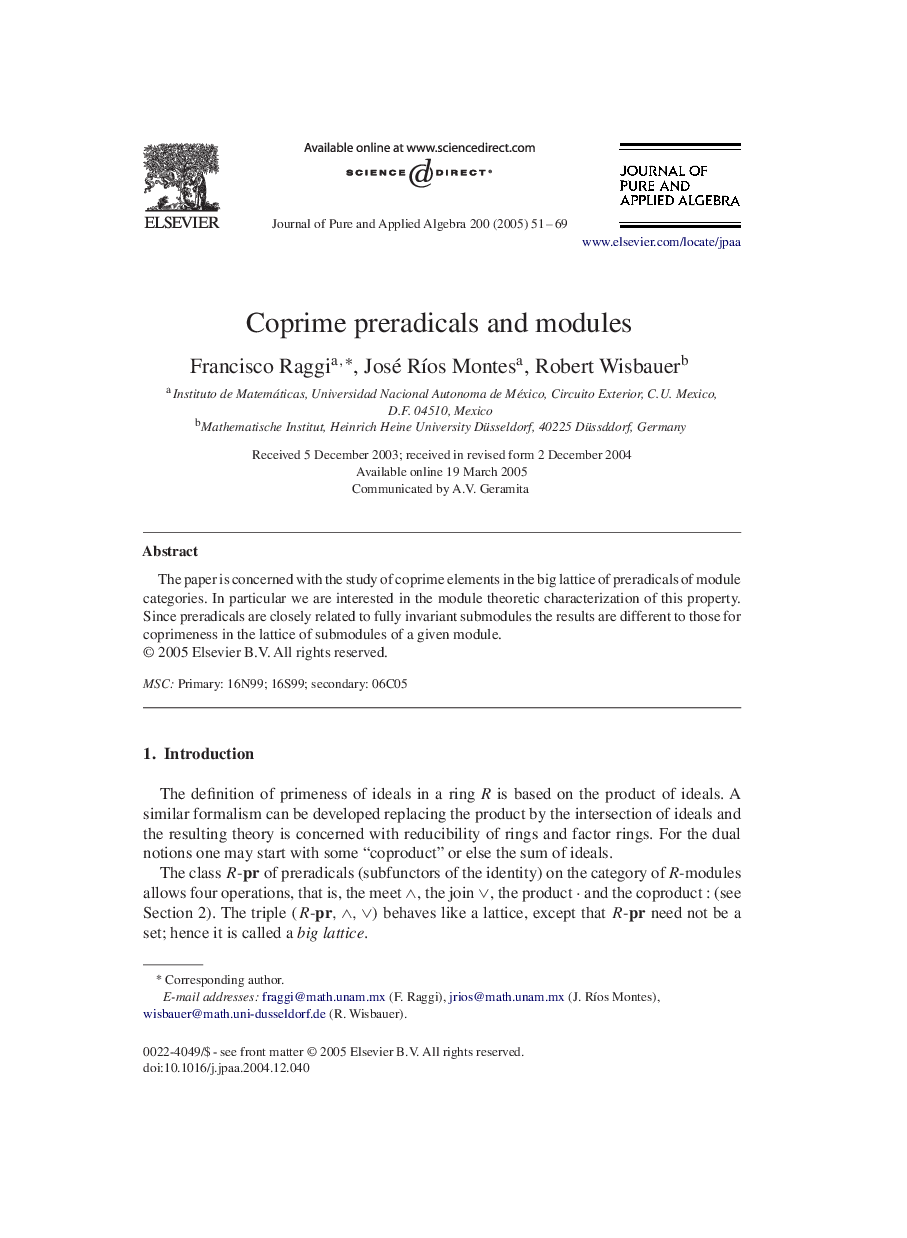 Coprime preradicals and modules