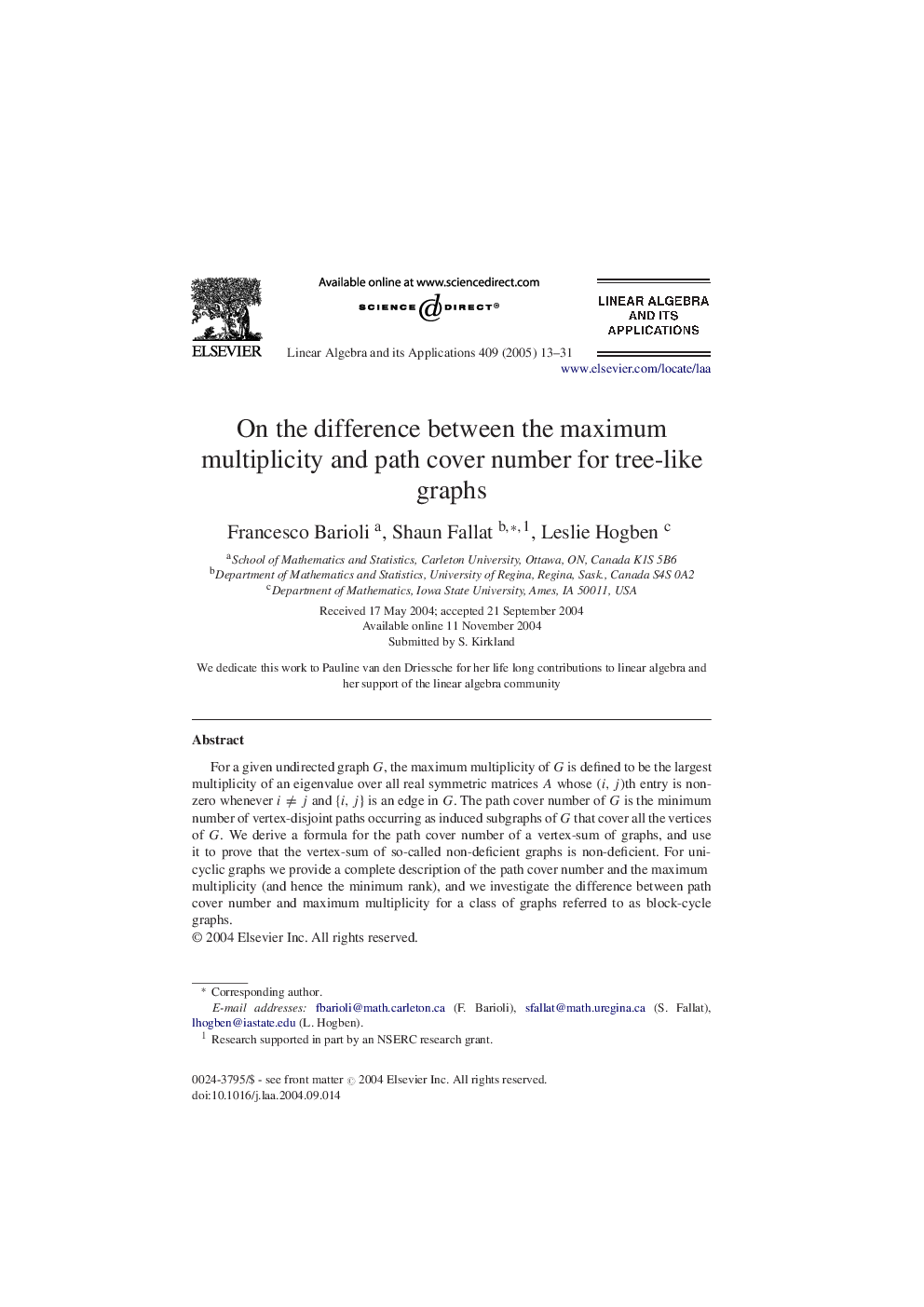 On the difference between the maximum multiplicity and path cover number for tree-like graphs