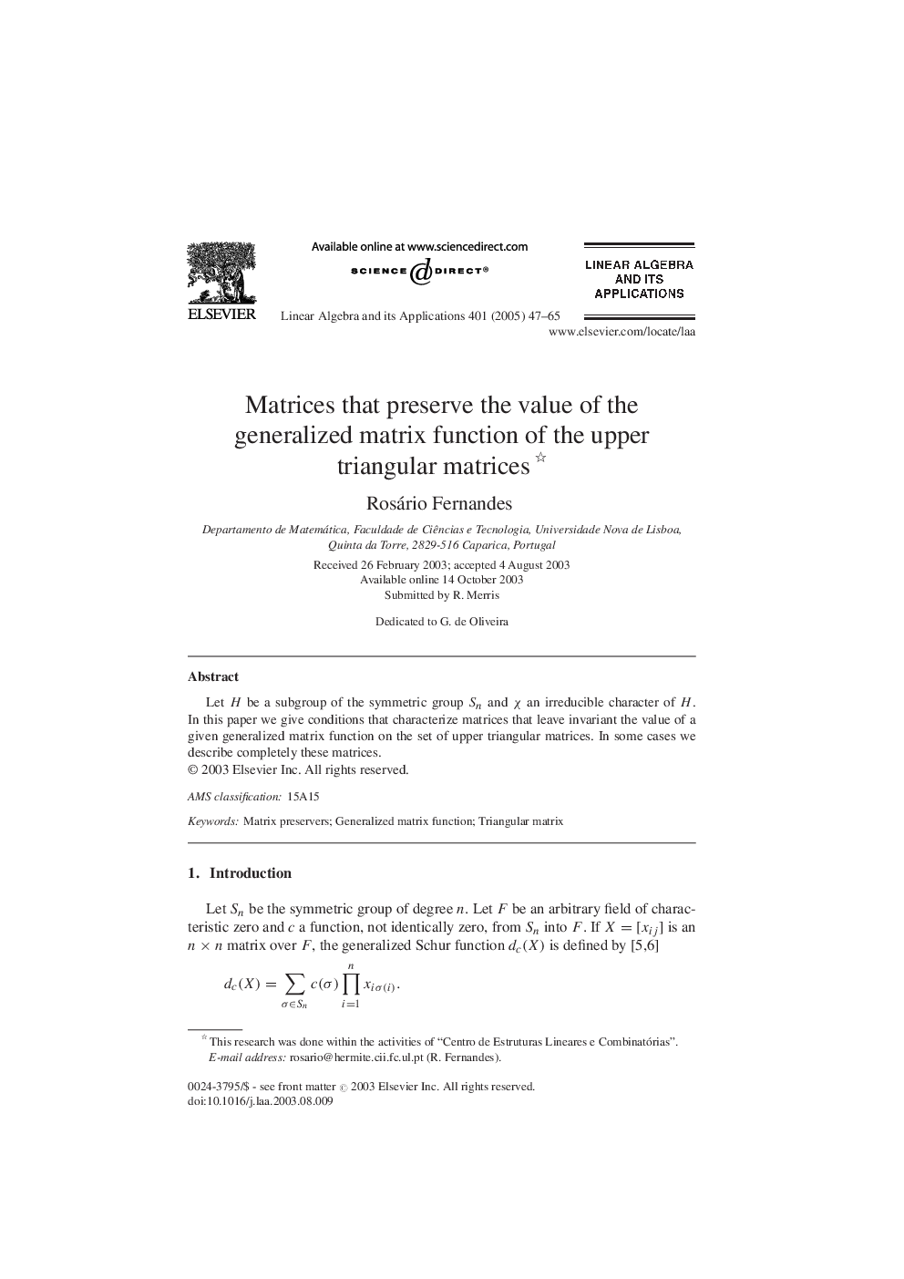 Matrices that preserve the value of the generalized matrix function of the upper triangular matrices