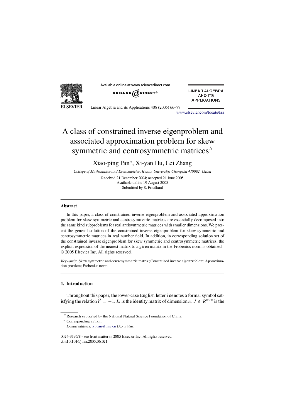 A class of constrained inverse eigenproblem and associated approximation problem for skew symmetric and centrosymmetric matrices