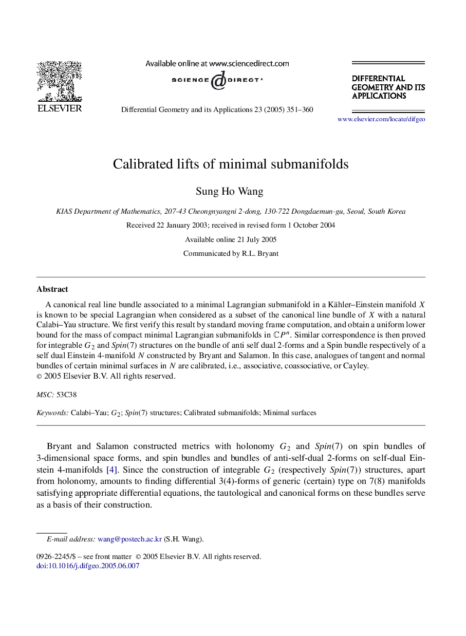 Calibrated lifts of minimal submanifolds