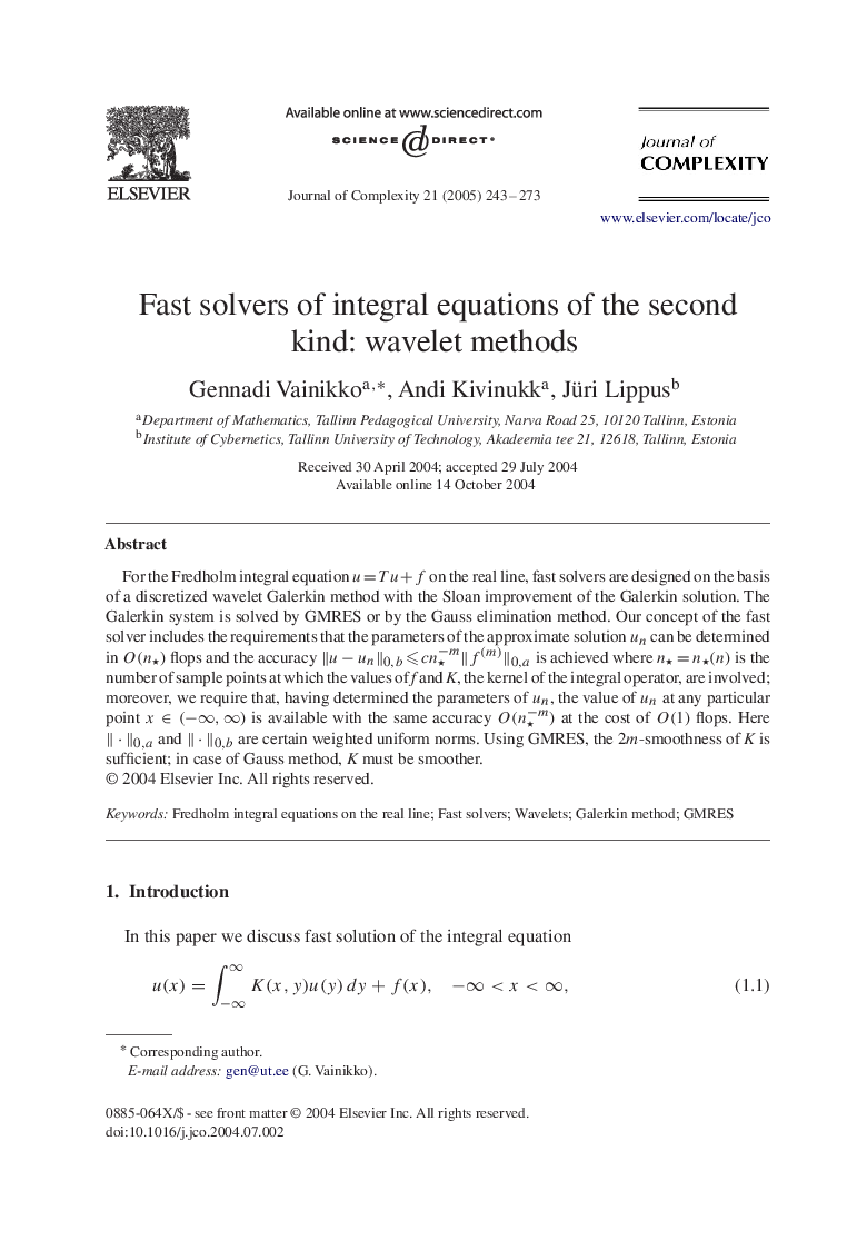 Fast solvers of integral equations of the second kind: wavelet methods