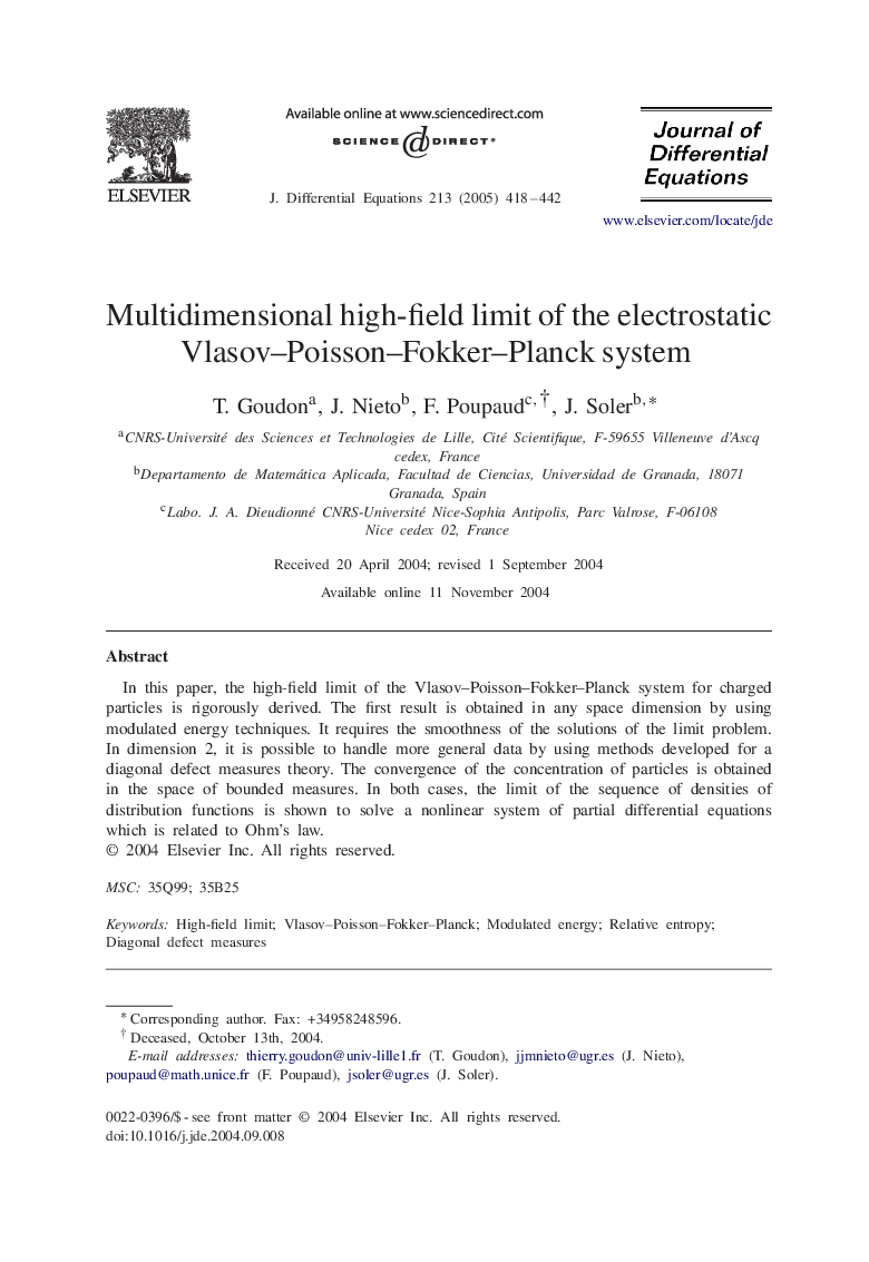 Multidimensional high-field limit of the electrostatic Vlasov-Poisson-Fokker-Planck system