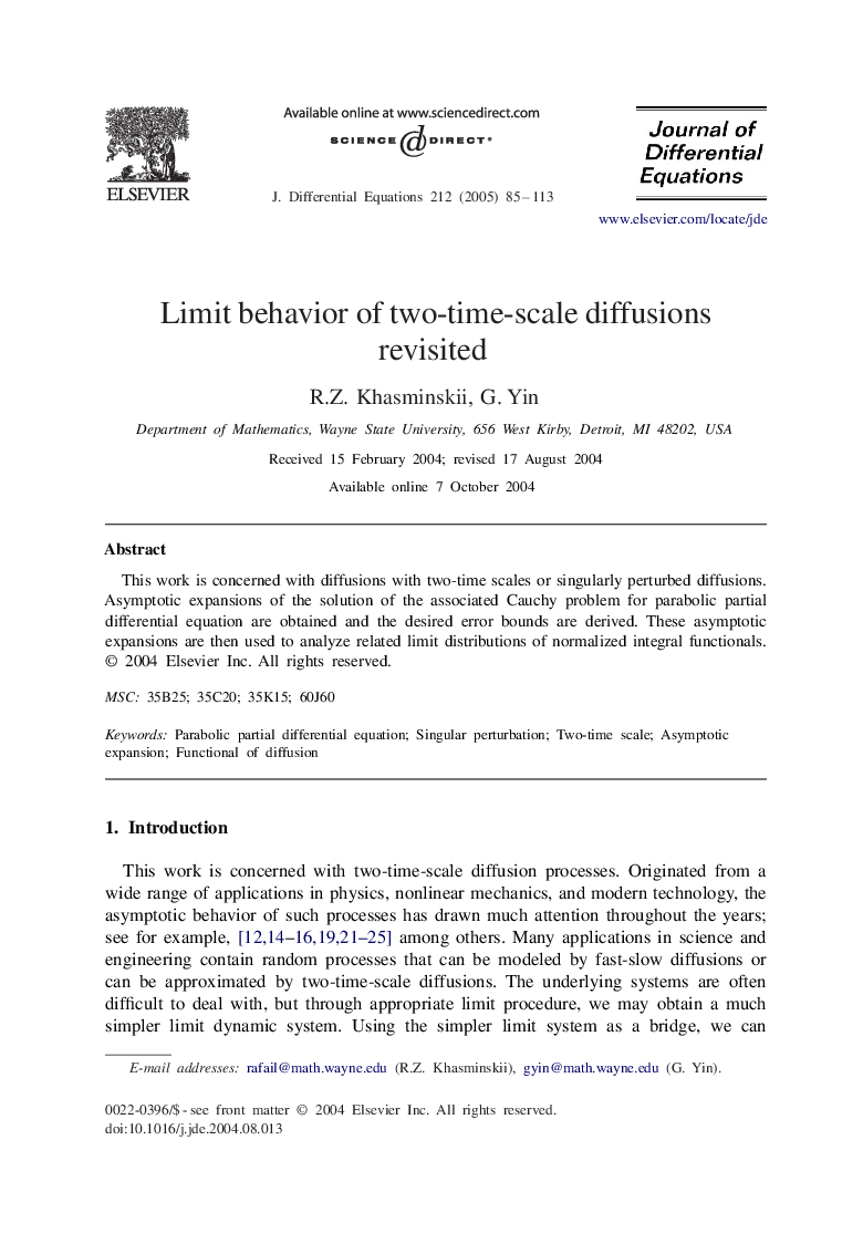 Limit behavior of two-time-scale diffusions revisited