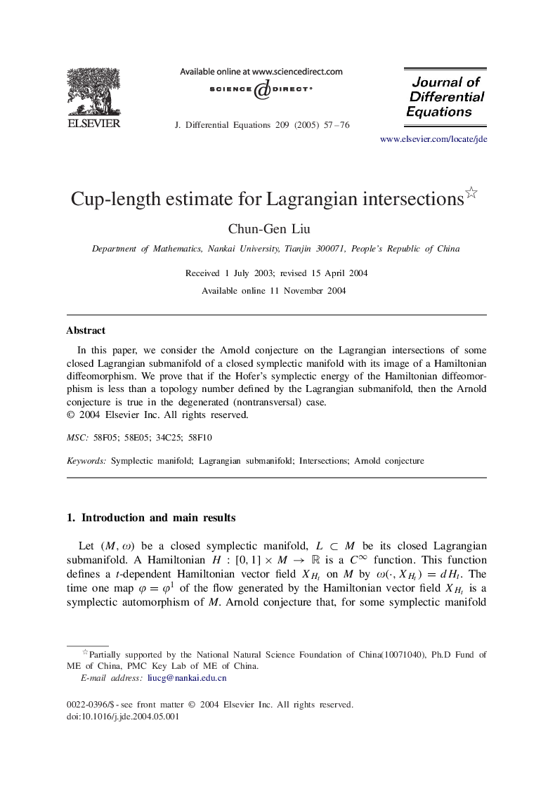 Cup-length estimate for Lagrangian intersections