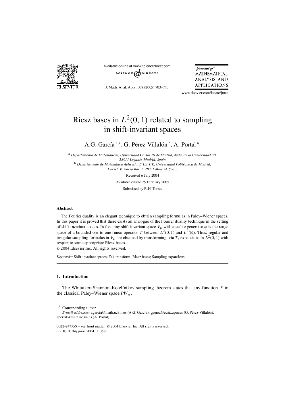 Riesz bases in L2(0,1) related to sampling in shift-invariant spaces