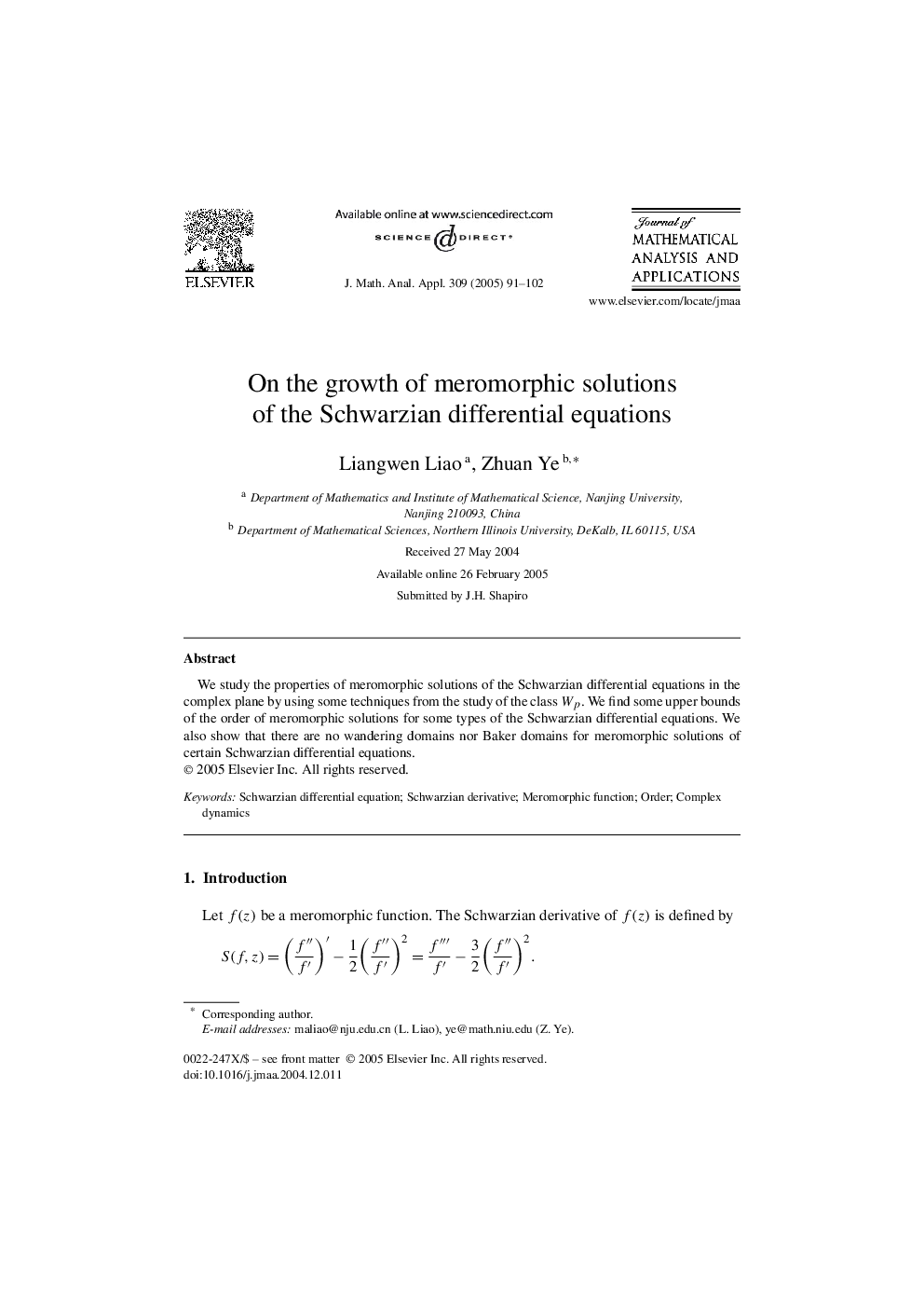 On the growth of meromorphic solutions of the Schwarzian differential equations