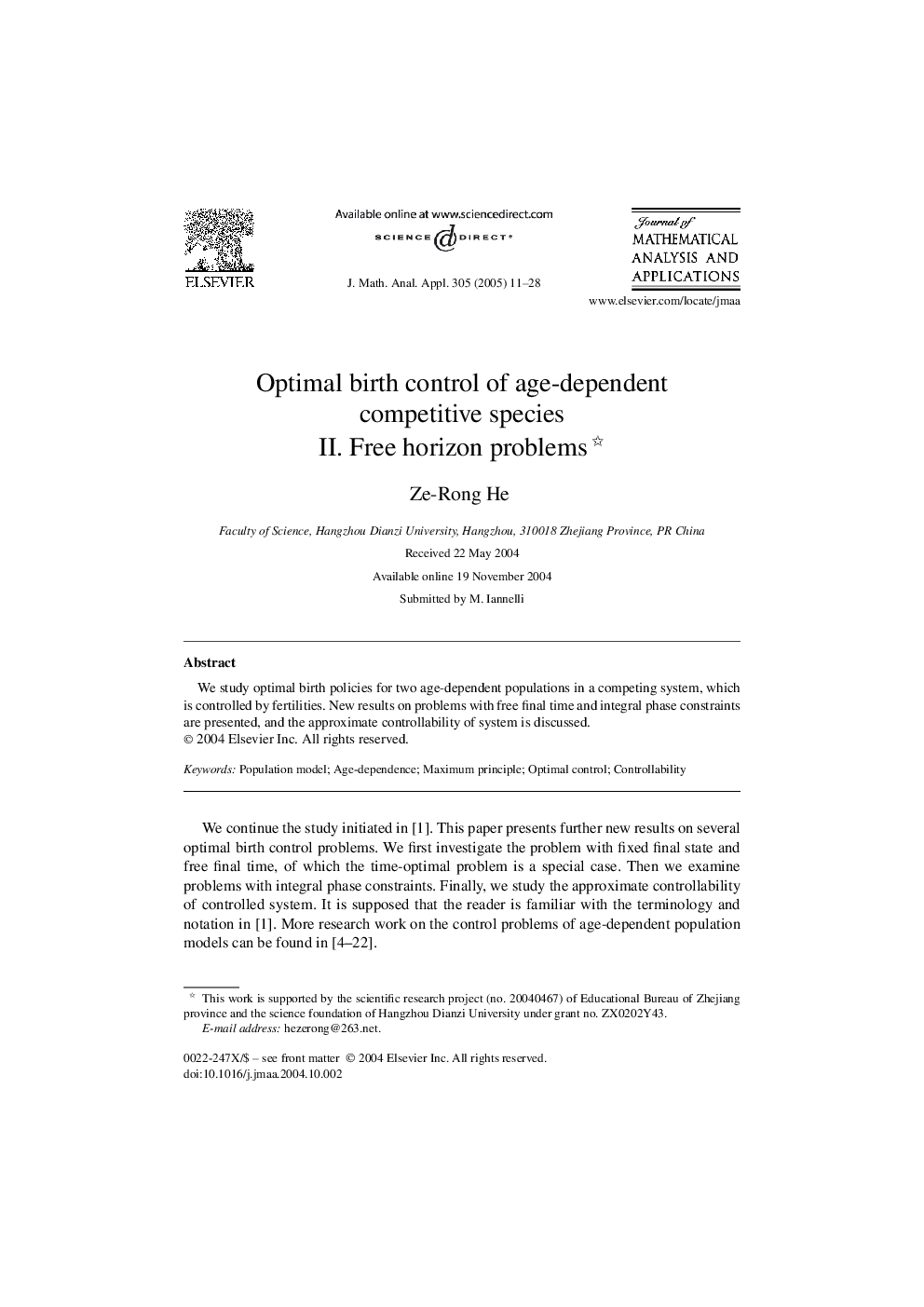 Optimal birth control of age-dependent competitive species