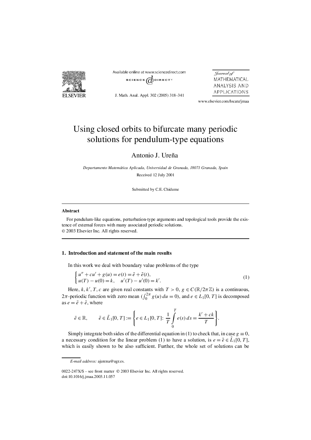 Using closed orbits to bifurcate many periodic solutions for pendulum-type equations