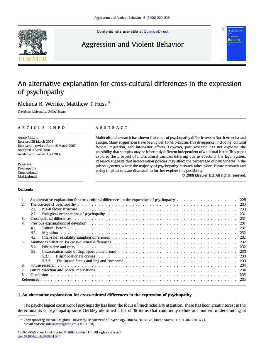 An alternative explanation for cross-cultural differences in the expression of psychopathy