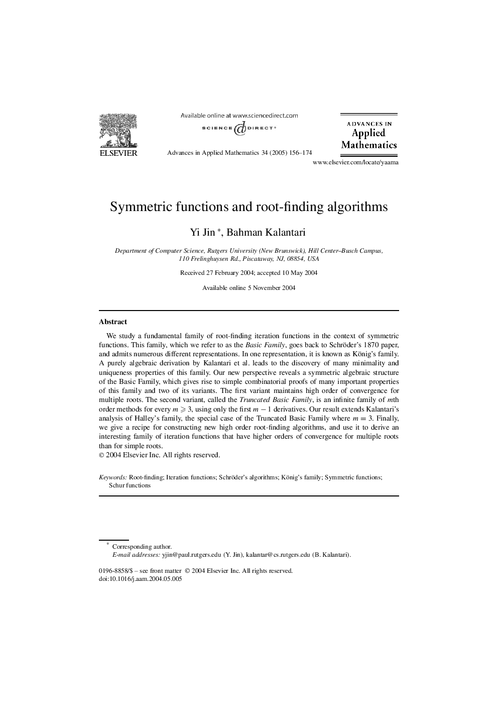 Symmetric functions and root-finding algorithms