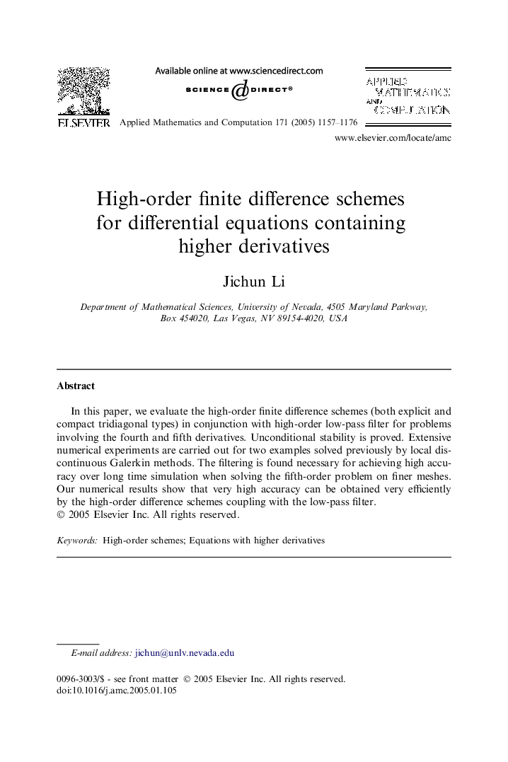 High-order finite difference schemes for differential equations containing higher derivatives