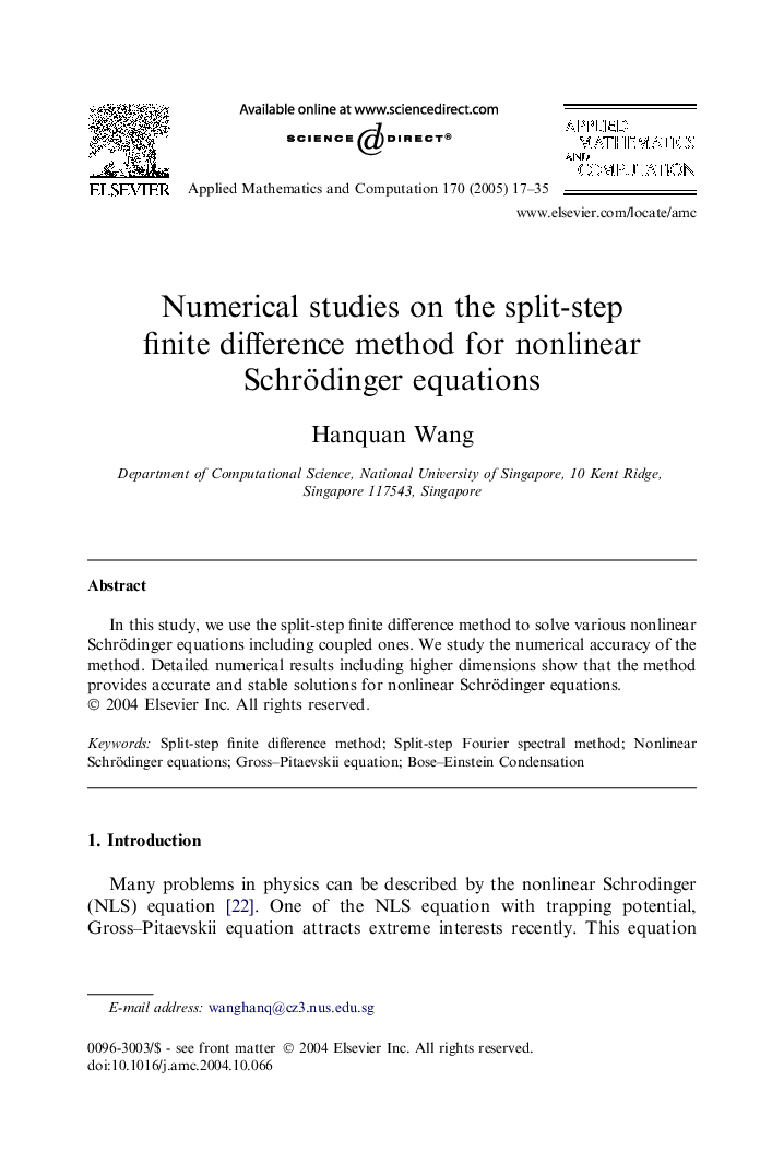 Numerical studies on the split-step finite difference method for nonlinear Schrödinger equations