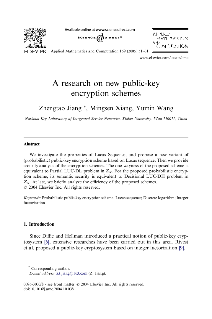 A research on new public-key encryption schemes