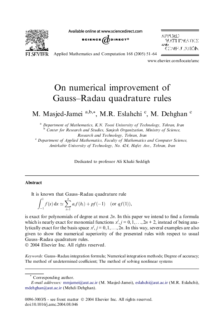 On numerical improvement of Gauss-Radau quadrature rules