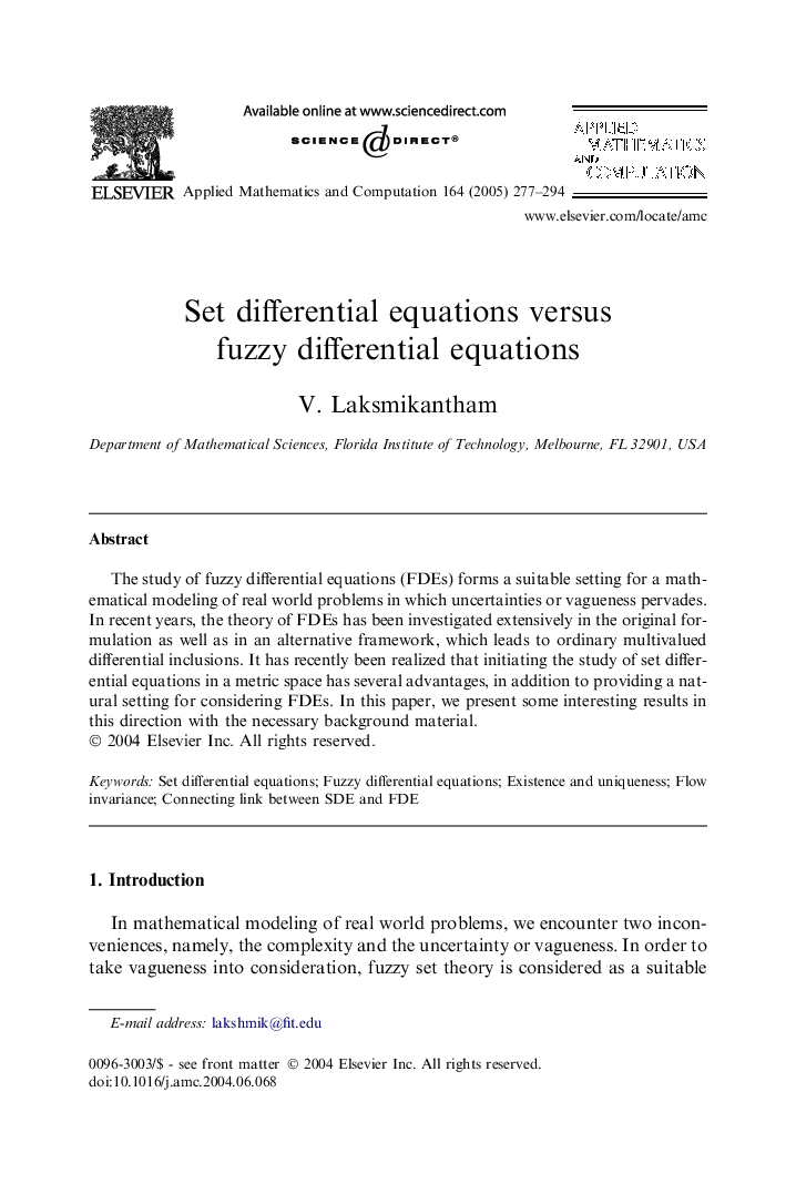 Set differential equations versus fuzzy differential equations